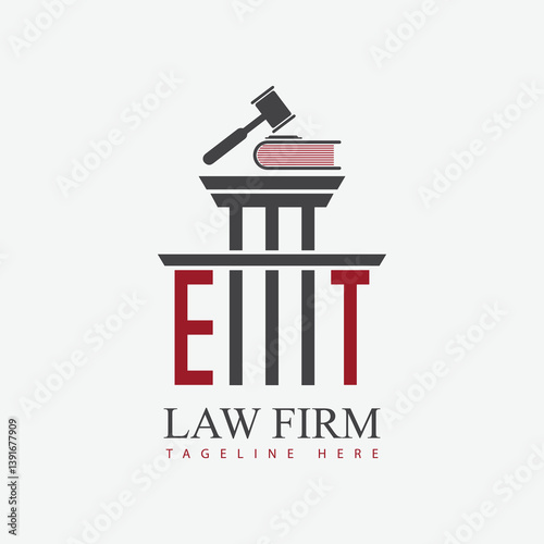 modern law firm justice logo design vector graphic template.	