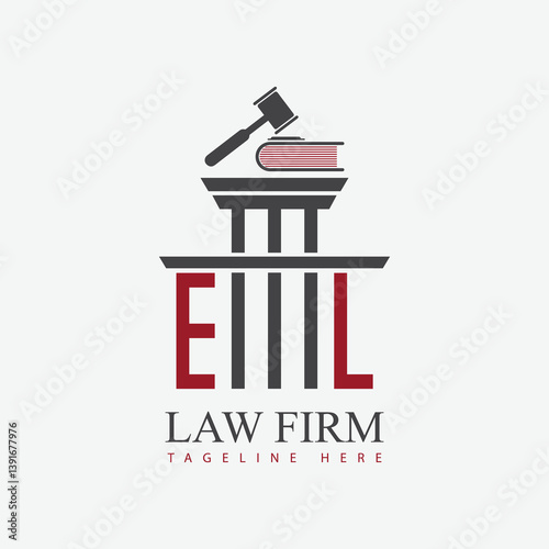 modern law firm justice logo design vector graphic template.	