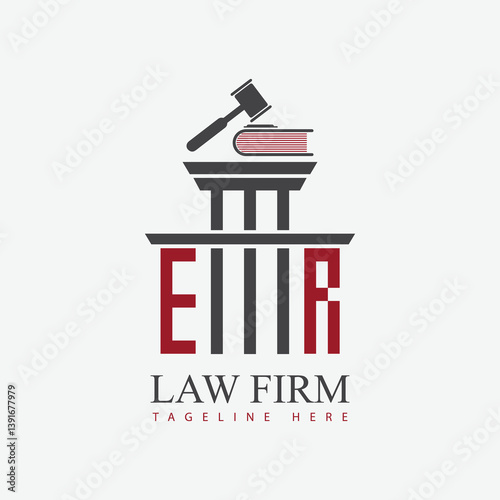 modern law firm justice logo design vector graphic template.	