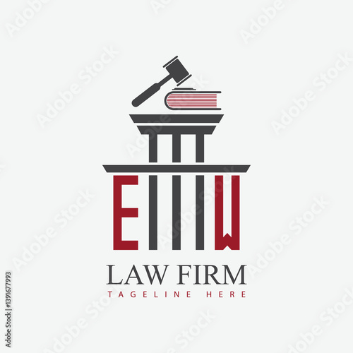 modern law firm justice logo design vector graphic template.	