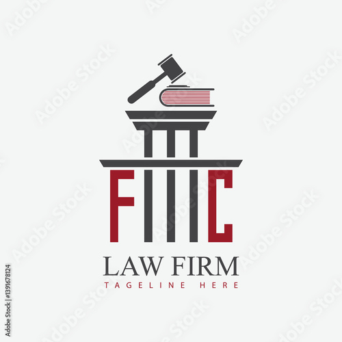 modern law firm justice logo design vector graphic template.	