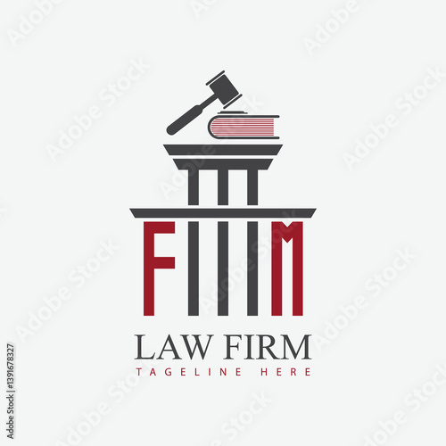modern law firm justice logo design vector graphic template.	