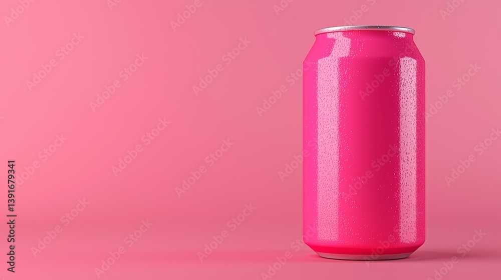 Bright Pink Can on Simple Background for Catchy Packaging Mockup Presentation Bright Pink Can on Simple Background for Catchy Packaging Mockup Presentation