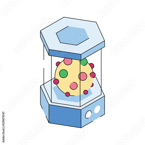 An isometric outline style icon of lab chamber