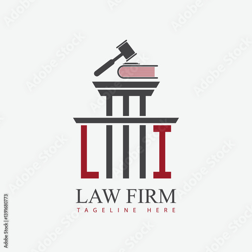 modern law firm justice logo design vector graphic template.	