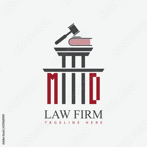 modern law firm justice logo design vector graphic template.	
