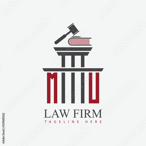 modern law firm justice logo design vector graphic template.	