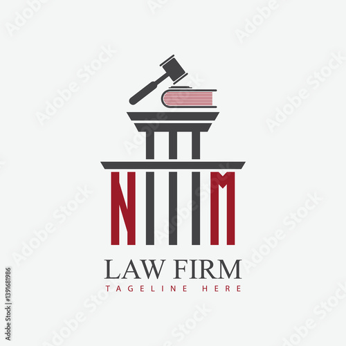 modern law firm justice logo design vector graphic template.	