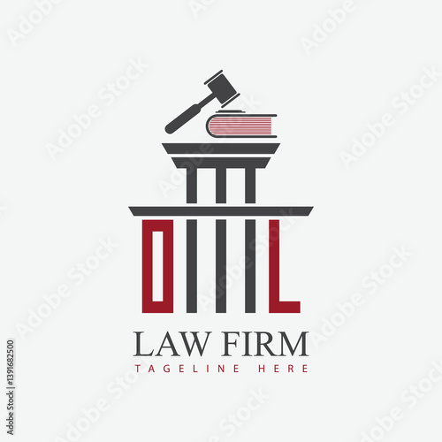 modern law firm justice logo design vector graphic template.	