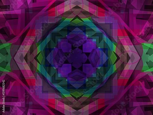 Abstract Kaleidoscope of Colors and intricate Shapes