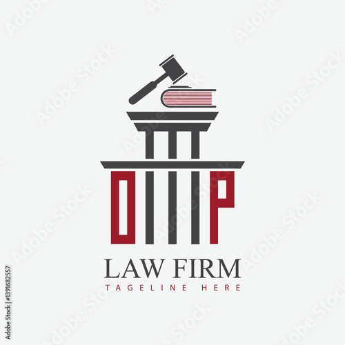 modern law firm justice logo design vector graphic template.	