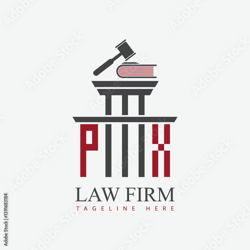 modern law firm justice logo design vector graphic template.	