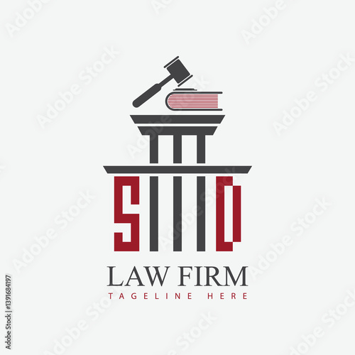 modern law firm justice logo design vector graphic template.	