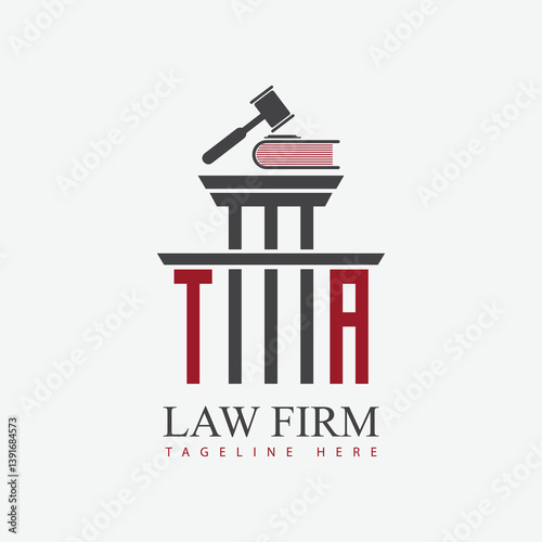 modern law firm justice logo design vector graphic template.	