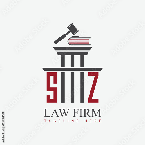 modern law firm justice logo design vector graphic template.	