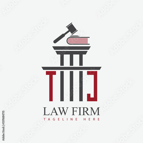 modern law firm justice logo design vector graphic template.	