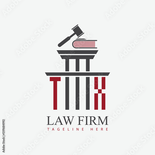 modern law firm justice logo design vector graphic template.	