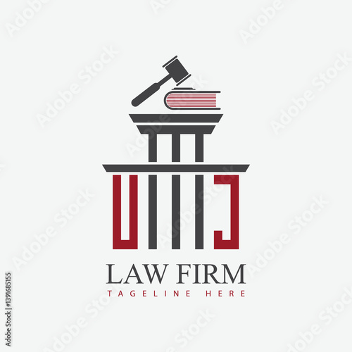 modern law firm justice logo design vector graphic template.	