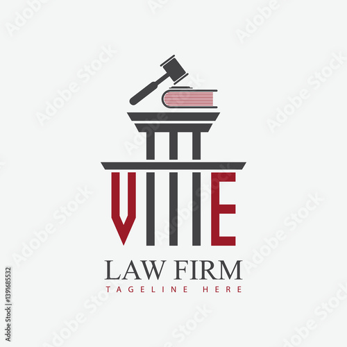 modern law firm justice logo design vector graphic template.	