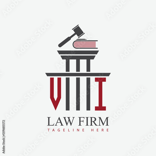 modern law firm justice logo design vector graphic template.	