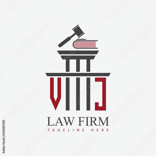 modern law firm justice logo design vector graphic template.	