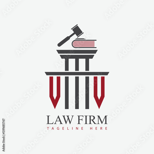 modern law firm justice logo design vector graphic template.	
