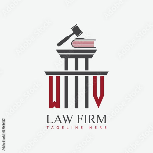 modern law firm justice logo design vector graphic template.	