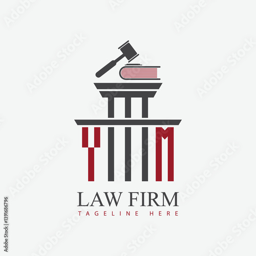 modern law firm justice logo design vector graphic template.	