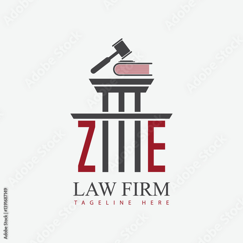 modern law firm justice logo design vector graphic template.	