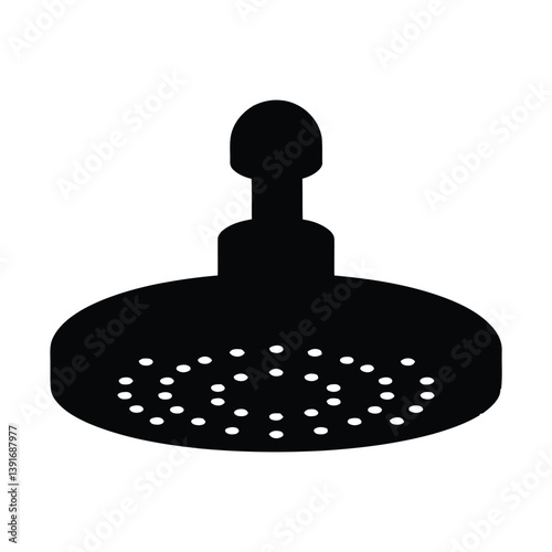 Shower head a simple minimal black silhouette
