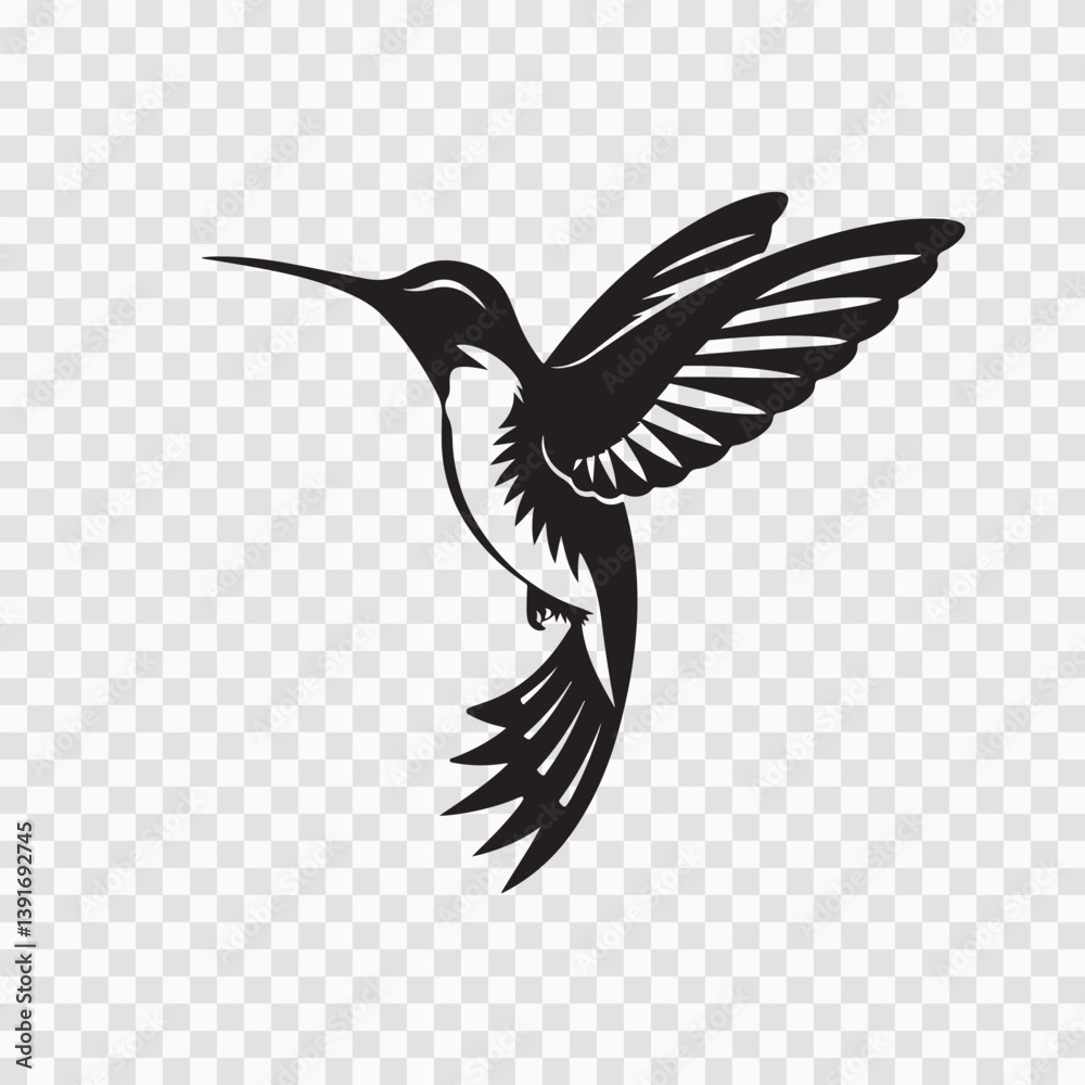 Obraz premium Modern Hummingbird Tattoo Design Vector