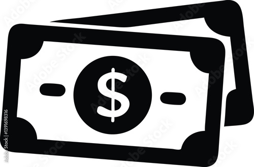 Wallet Icon with Money and Transparent Background Design