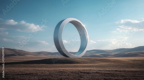 wind energy converter with giant rotating blades, transforming wind into mechanical power, set in a large open field, clean and modern design.