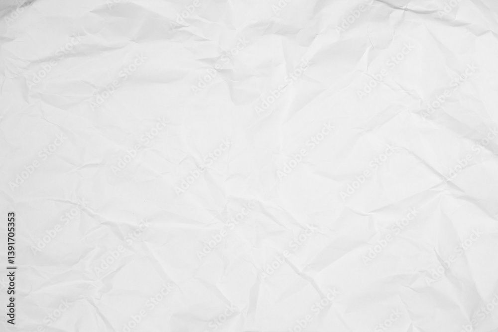Fototapeta premium White Paper Texture background. Crumpled white paper abstract shape background with space paper for text. Clean white paper, wrinkled, abstract background.