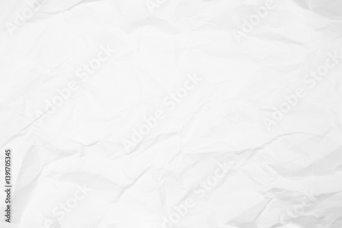 White Paper Texture background. Crumpled white paper abstract shape background with space paper for text. Clean white paper, wrinkled, abstract background.