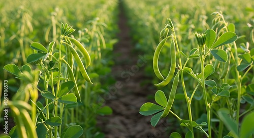 Green Pea Crop Farming Field