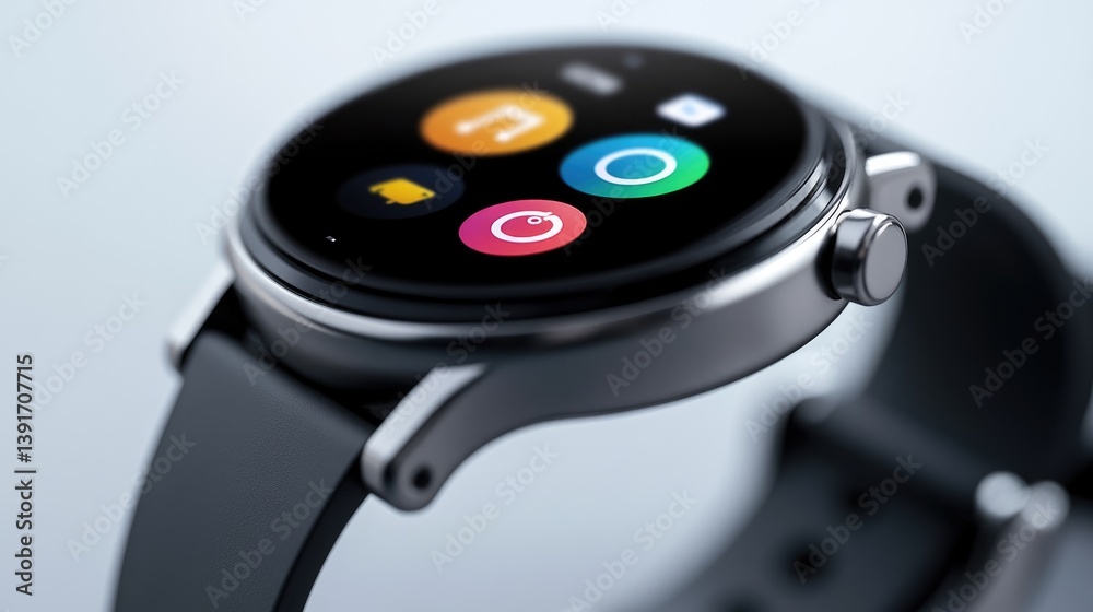 Soft-focus close-up of a smartwatch displaying notifications, symbolizing constant digital pressure Soft-focus close-up of a smartwatch displaying notifications, symbolizing constant digital pressure