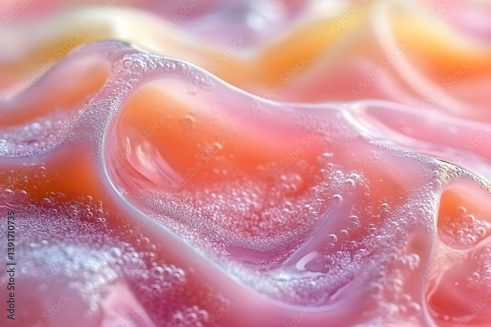 Fototapeta premium Abstract Fluid Art with Colorful Bubbles and Smooth Waves