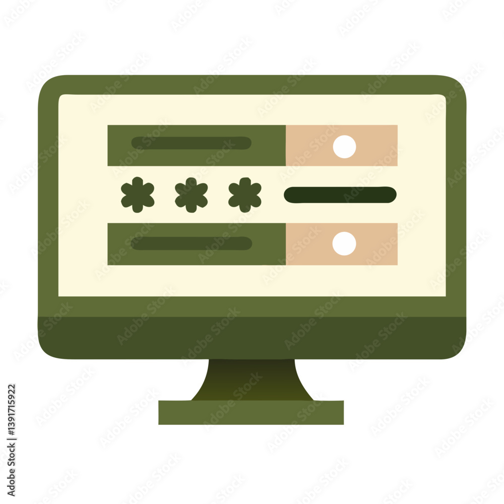 Password Monitor Interface on a Minimalist Computer Screen Password Monitor Interface on a Minimalist Computer Screen