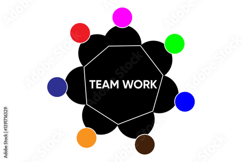 Teamwork Concept Illustration – Colorful Group Collaboration Icon Vector