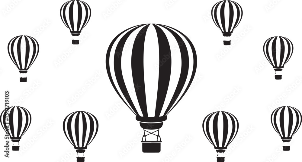 Fototapeta premium Hot Air Balloon Silhouette Bundle 