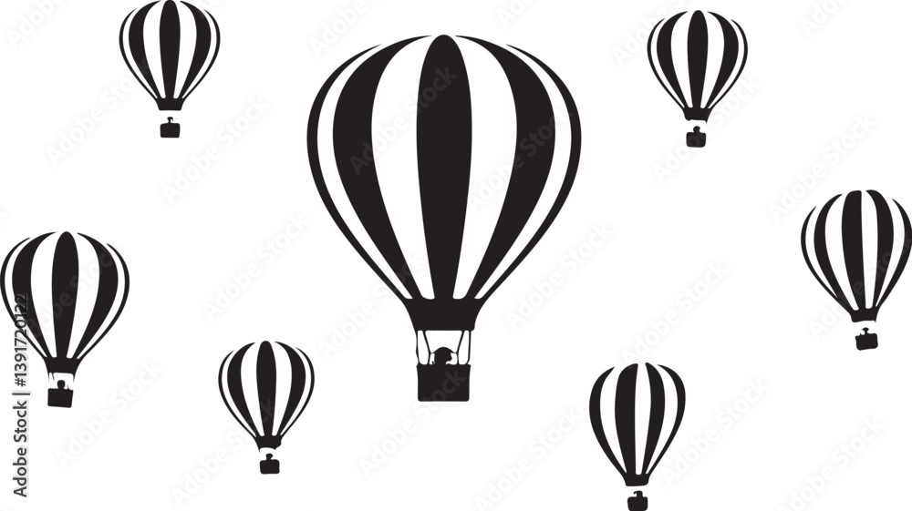 Fototapeta premium Hot Air Balloon Silhouette Bundle 