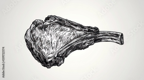 Hand-drawn illustration of a prime rib roast
