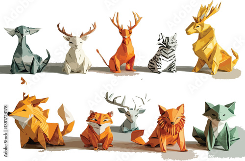 origami vector art of animal