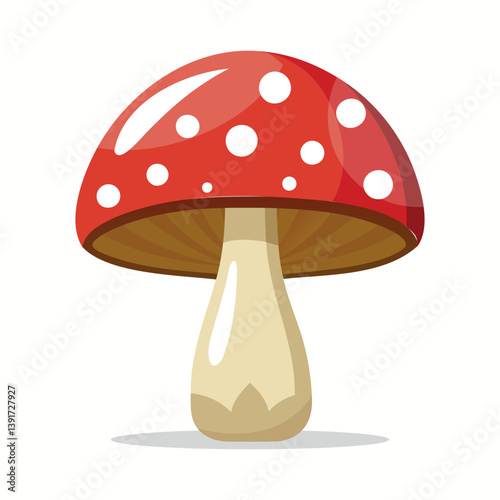 Vector illustration of fly agaric, funny illustration, cartoon style