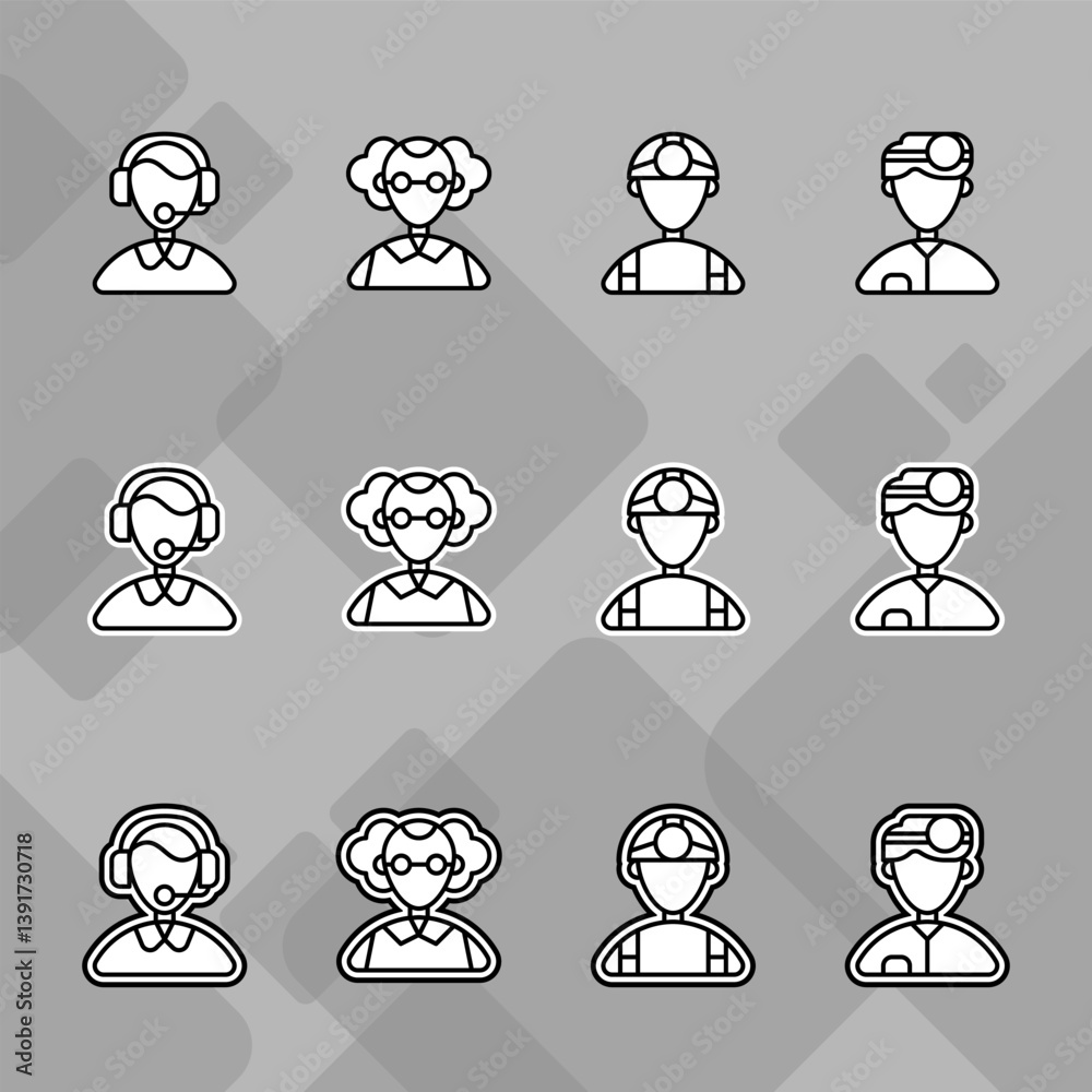 People avatar icons set profession job labor day flat white line illustration gray background Profile Picture, Display Picture,User Image,Profile Image,Profile Photo, People avatar icons set profession job labor day flat white line illustration gray background Profile Picture, Display Picture,User Image,Profile Image,Profile Photo,