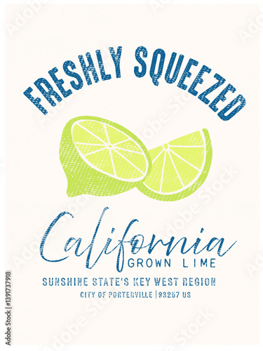 Fashion graphic print Lime and slogan print 