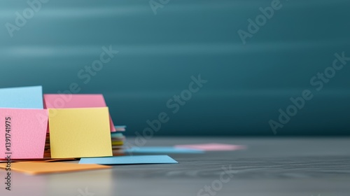 Creative Brainstorming Session with Colorful Sticky Notes for Podcast Planning