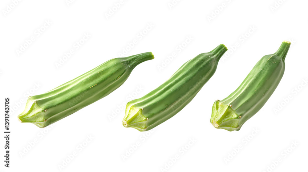 Pack of Okra Set Against Transparent Background for Food, Culinary, or Healthy Design Projects Pack of Okra Set Against Transparent Background for Food, Culinary, or Healthy Design Projects