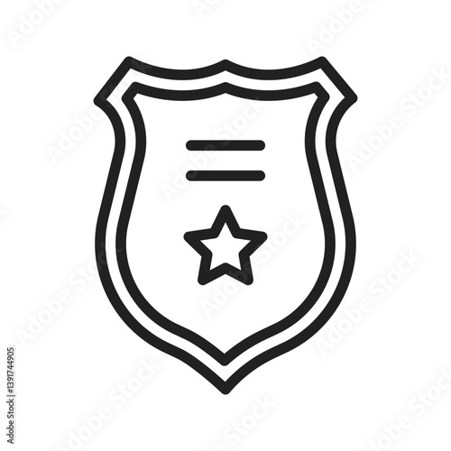Police Badge II icon vector image. Suitable for mobile apps, web apps and print media.